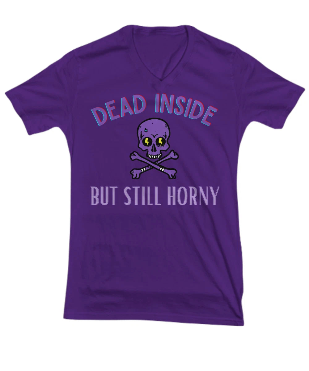 Funny Coffee T-Shirt, Dead Inside But Still Horny, Funny Memes, Black, White or