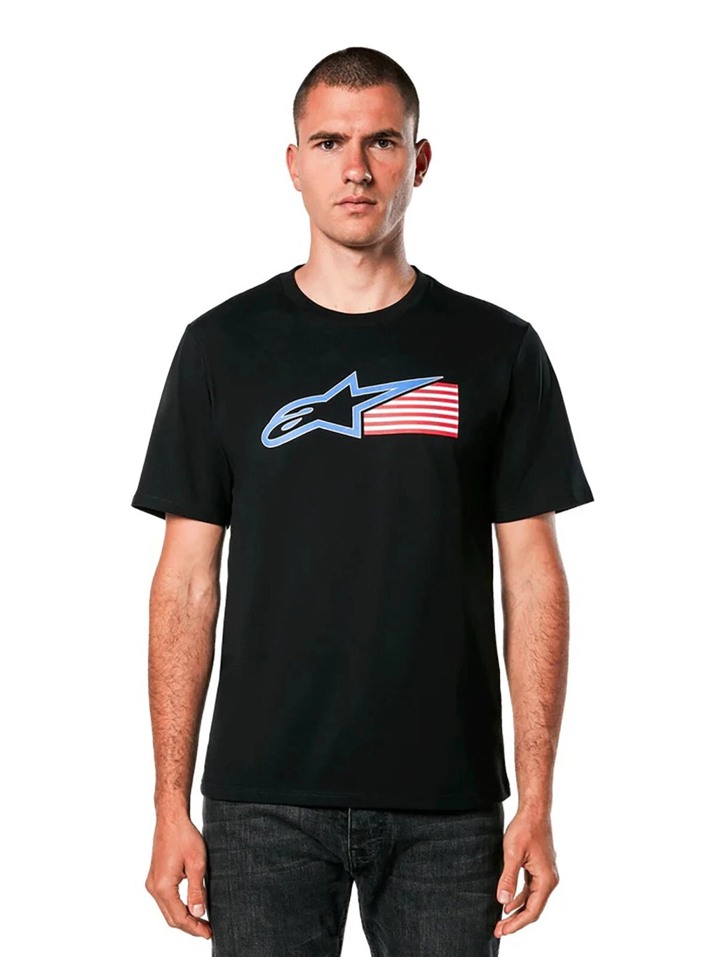 Alpinestars Men's Racing USA CSF Short Sleeve Tee MX Motocross Logo Flag Tee
