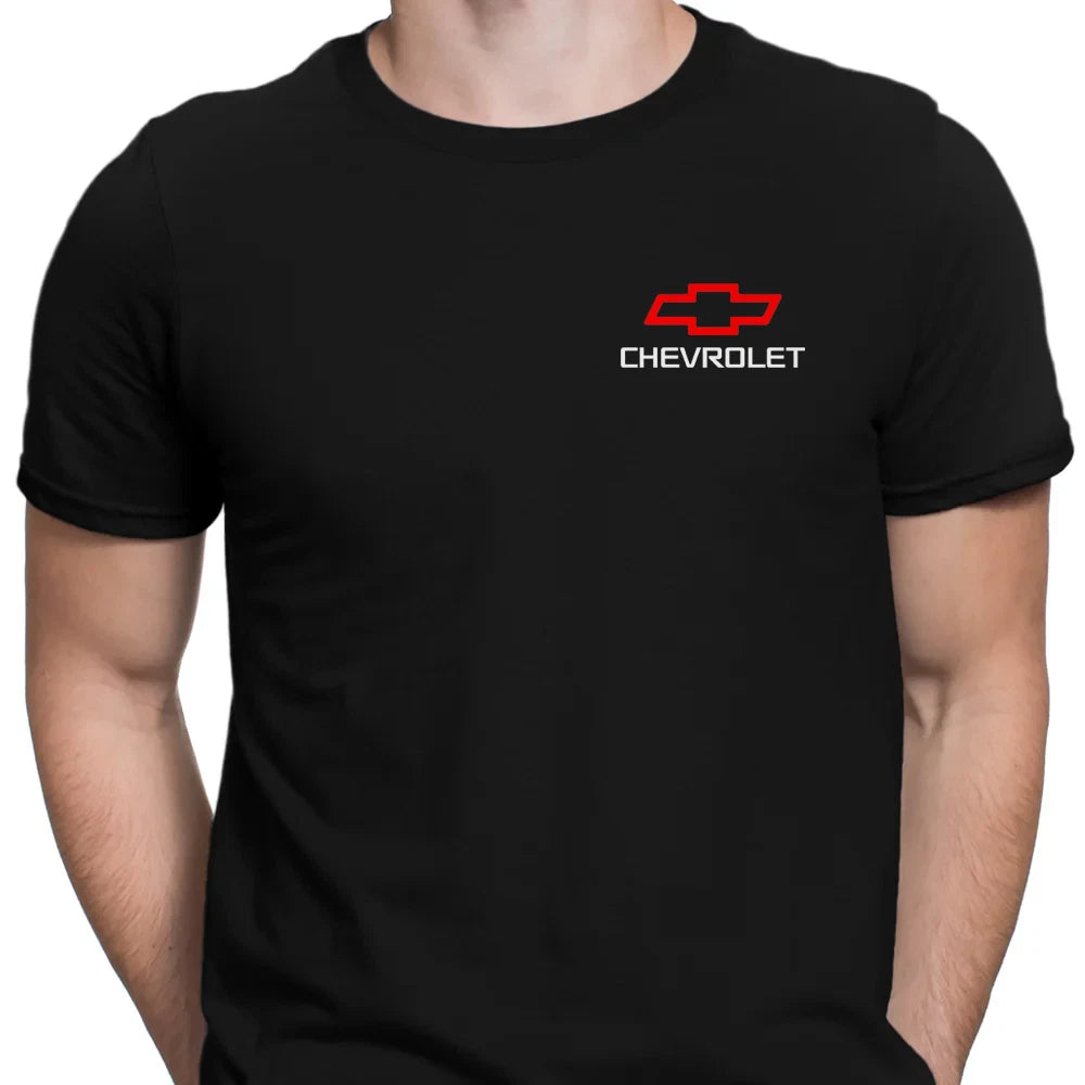 Chevrolet Logo T-Shirt Black Cotton Tee Car Enthusiast Racing Streetwear Gift