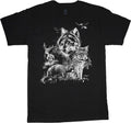 Mountain Wildlife Scene Bear Eagle Deer Bobcat T-shirt Mens Graphic Tees Gifts