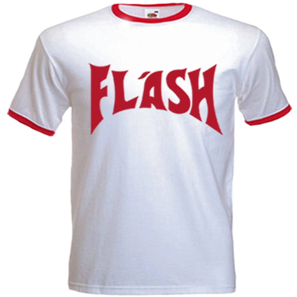 Men's Retro Flash Gordon T-Shirt, Regular Fit, White With Red Trim