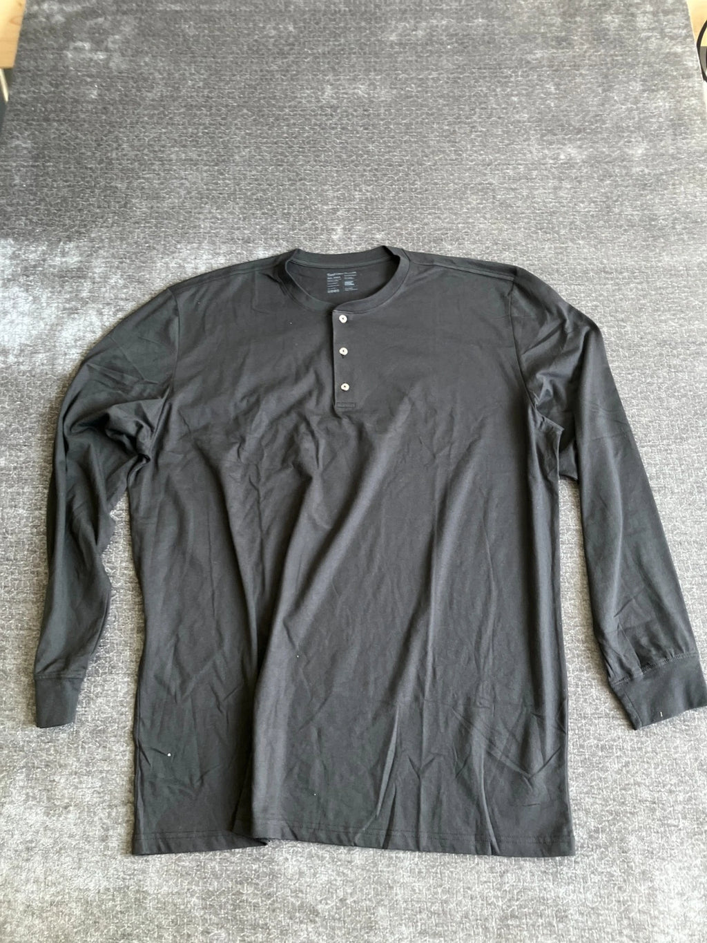 Fresh Clean Threads T-Shirt Mens 3XL Tall Black Knit Cotton Casual Henley Neck