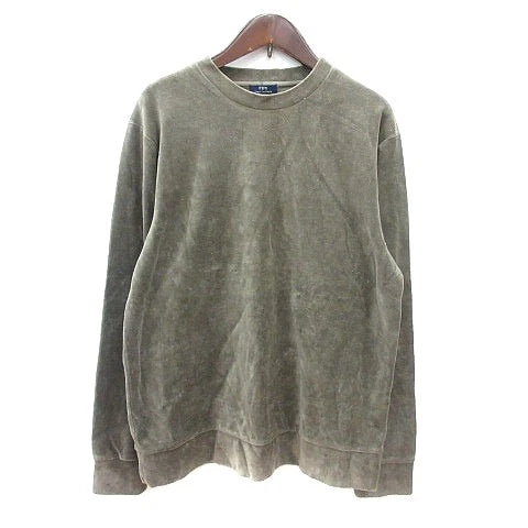Urban Re URBAN RE Cut & Sew Crew Neck Long Sleeve Velor Green 38 M