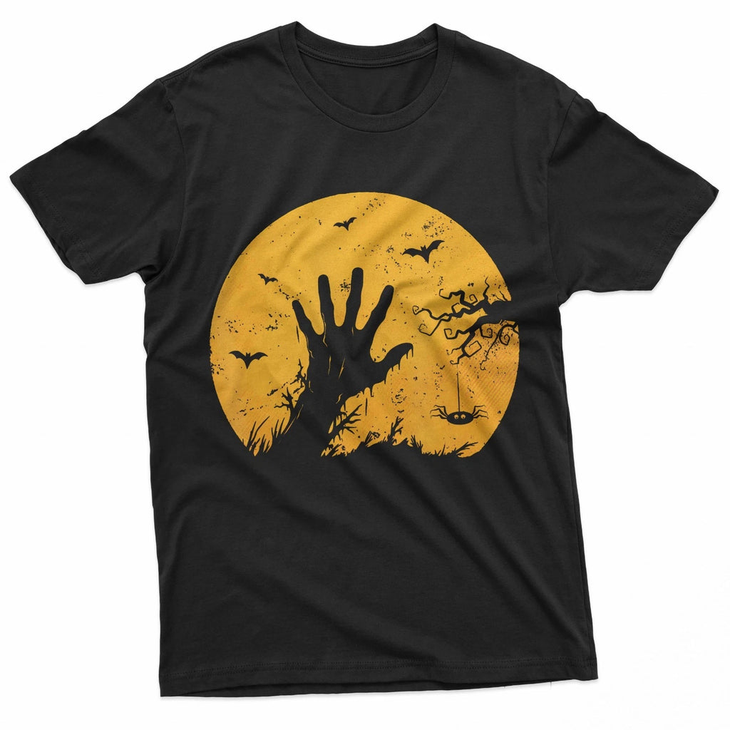 Moon Vintage Scary Spooky Horror Zombie Hand Halloween T-Shirt