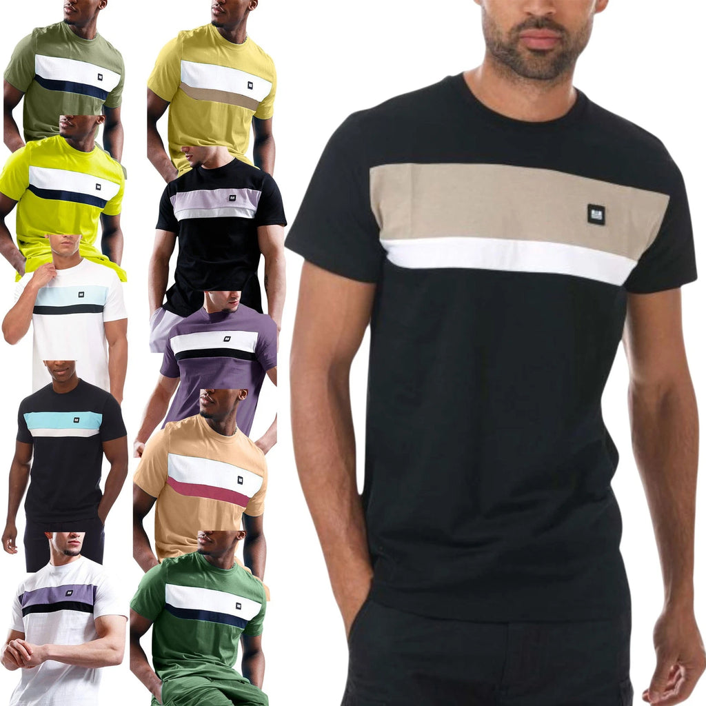 Weekend Offender Mens T Shirts Rib Neck Cotton Short Sleeve Dumas Soft New Top