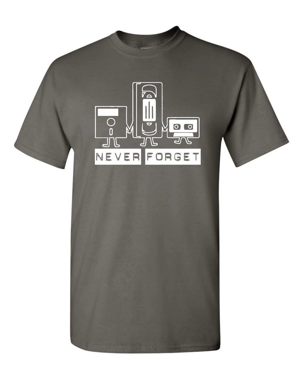 Never Forget Sarcastic Cassette Graphic Adult Humor Funny Tee Shirt 1858