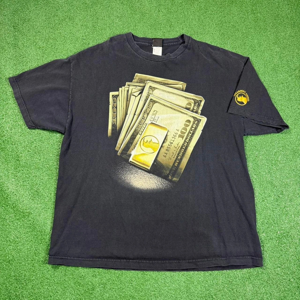 Anchor Blue T-Shirt Mens XL Faded Black Money Graphic Y2K Streetwear