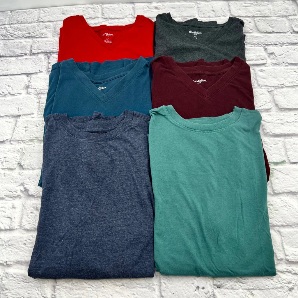 Goodfellow & Co Mens T-Shirt Bundle Size L Lot of 6 V-Neck Crew Neck Multi Color
