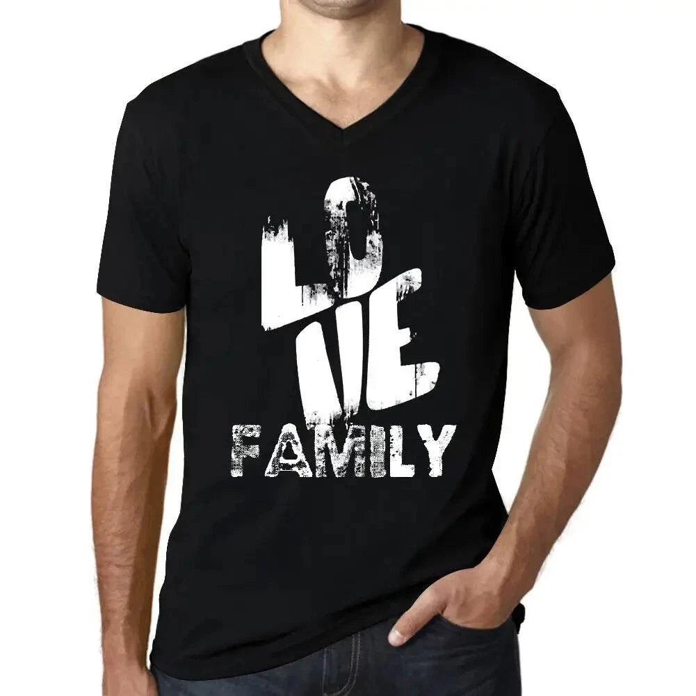 Men's Graphic T-Shirt V Neck Love Family Eco-Friendly Limited Edition