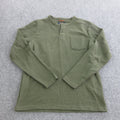 Roark Henley Shirt Mens Large Green Long Sleeve Thermal Pocket Casual Top