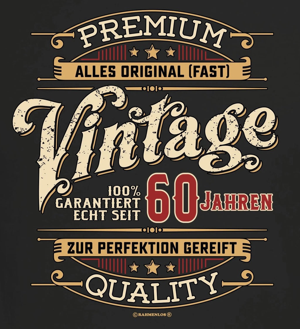 Men's 60th Birthday T-Shirt 100% Premium Vintage Since 60 Years Quotes Shirts