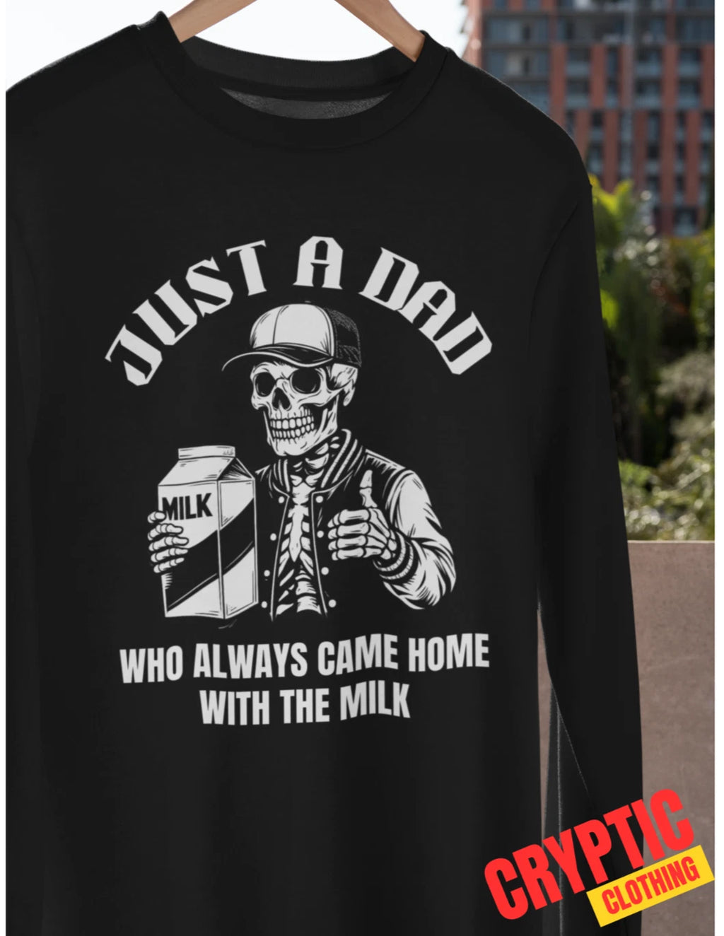 Just a Dad Who Always Came Home With The Milk T-SHIRT Best Funny Fathers Day TEE