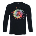 Cnd Psicod?lico Camiseta Manga Larga - Paz S?mbolo Nuclear Hippy - Color a
