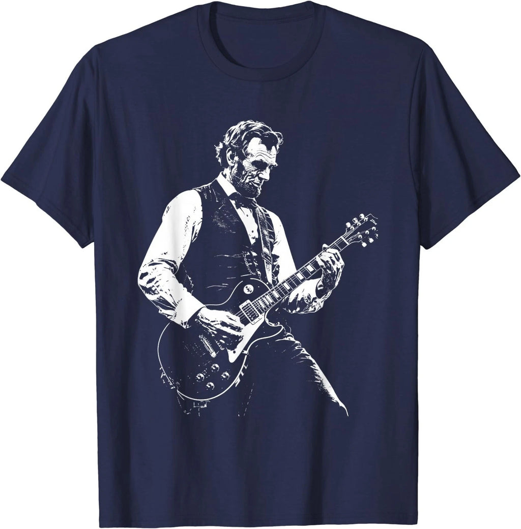 Abe Lincoln Playing Guitar Retro Vintage Abraham Lincoln T-Shirt