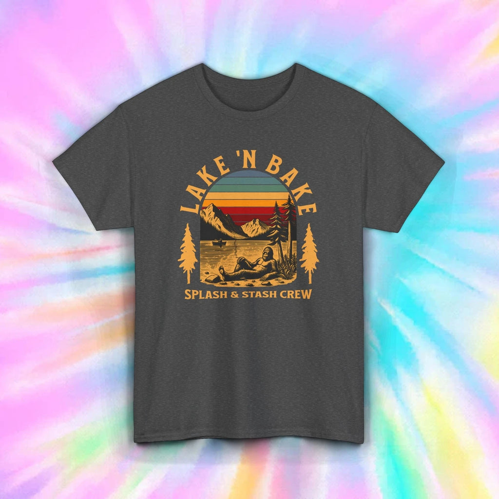 Lake ‘N Bake T-Shirt Funny Stoner Outdoor Splash Crew Tee S-5XL