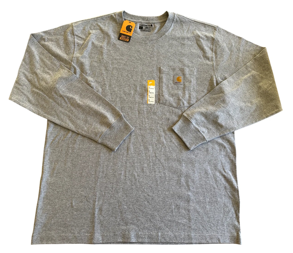 Carhartt Loose Fit Heavyweight Long-Sleeve Pocket T-Shirt Men's Large Gray NWT