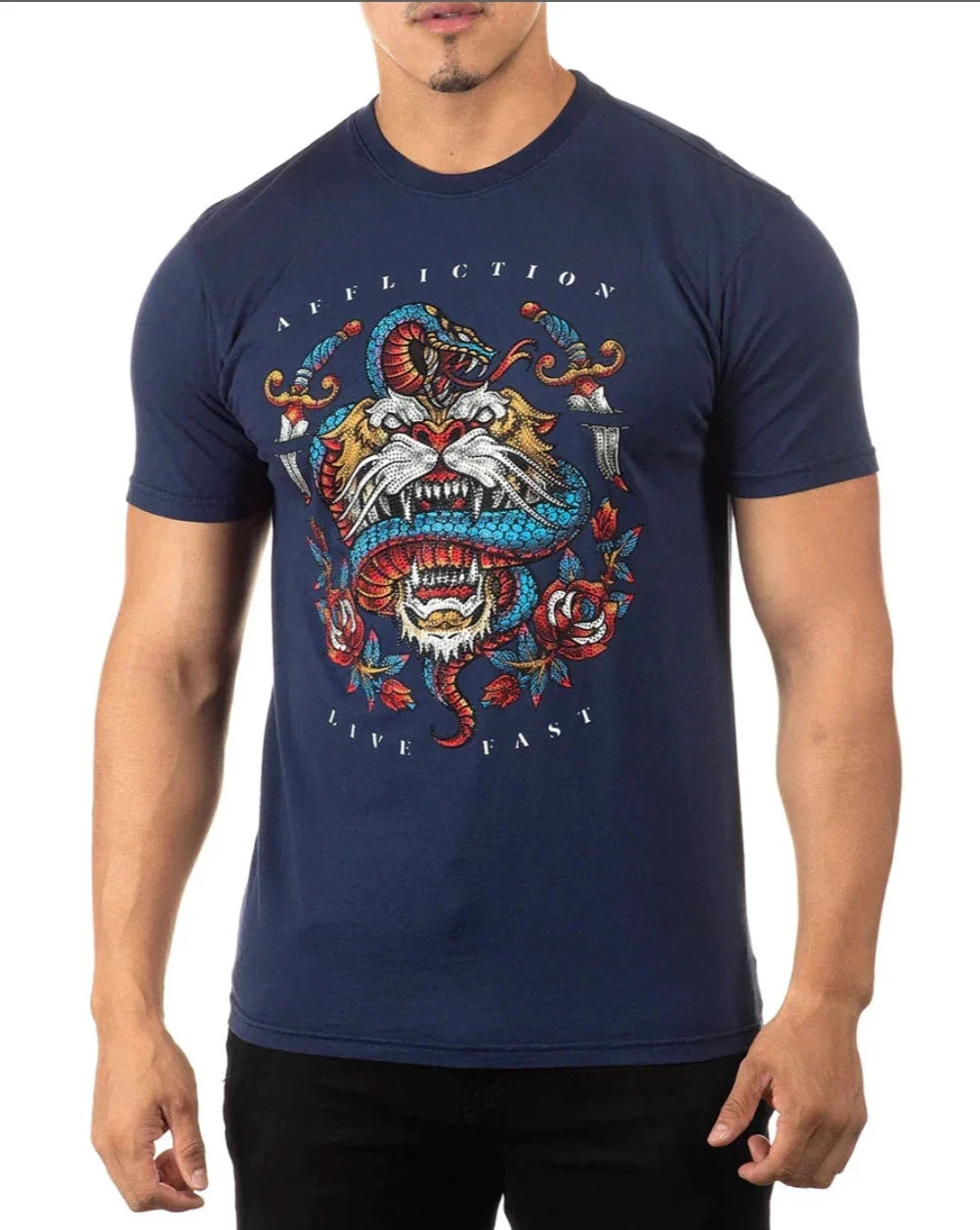 Affliction Men's Premium Black Label "BRAWL CITY  Short Sleeve T-Shirt NWT