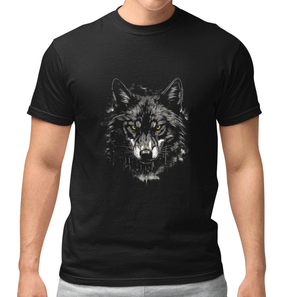 Wolf Head Graphic T Shirt Dark Animal Art Wild Wolf Design Unisex Tee
