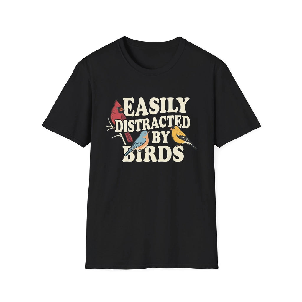 Easily Distracted By Birds T Shirt Cute Bird Watching Lover Gift Tee Shirt