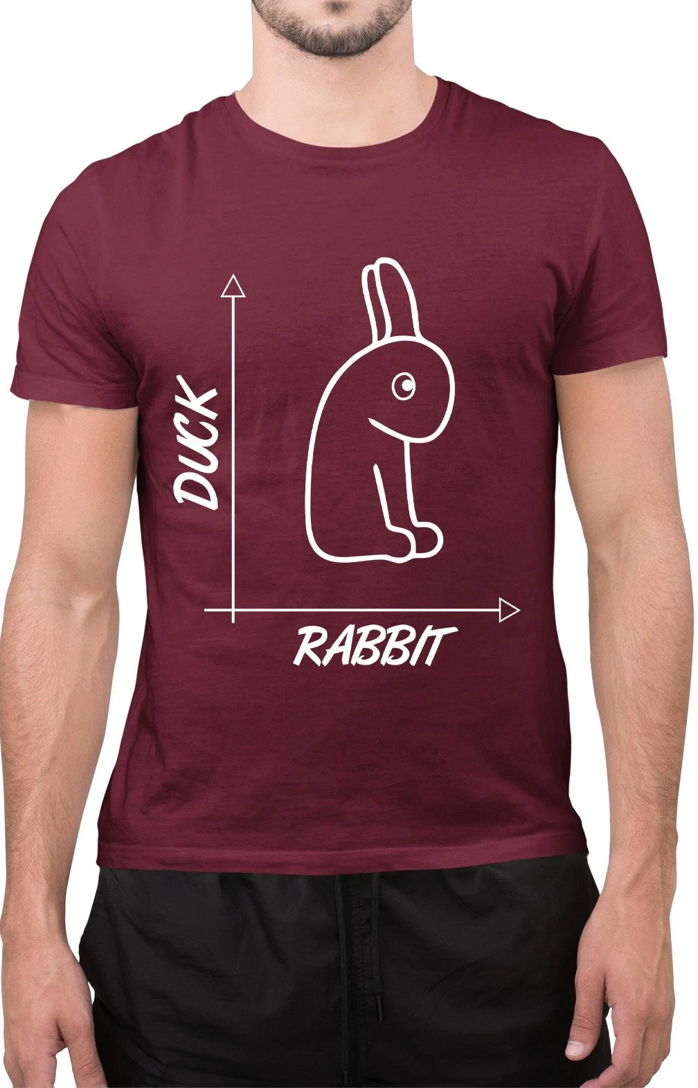 Funny Duck Rabbit Graph Optical Illusion Sarcastic Novelty Unisex T-Shirt