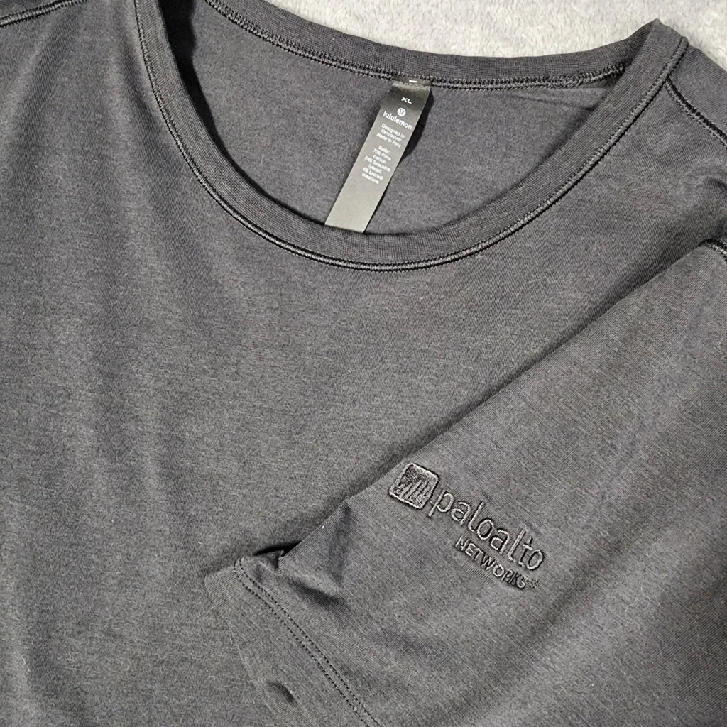 Lululemon Men's XL T Shirt Pima Cotton Seacell Stretch Palo Alto Networks