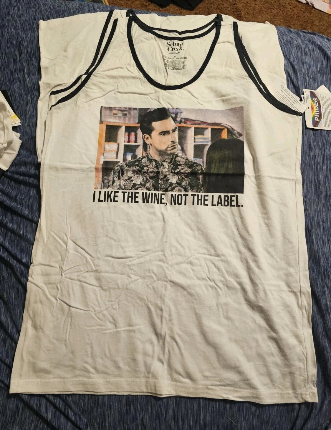 Schitt's Creek I Like The Wine White tank top Men's XXL  TV SERIES PRIDE LGBTQ