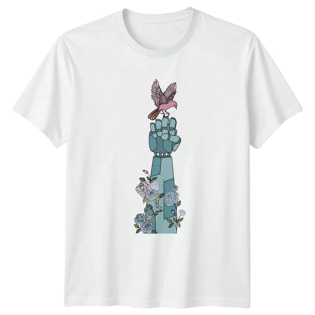 Robot Hand Bird T-Shirt Cyberpunk Nature Gift For Him And Her