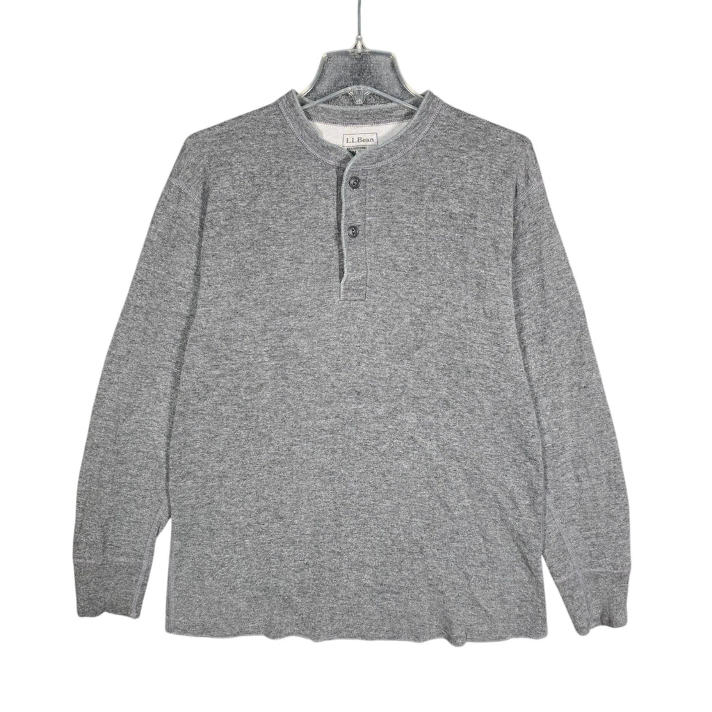 LL Bean River Driver Henley Shirt Mens Medium Long Sleeve Traditional Fit Gray