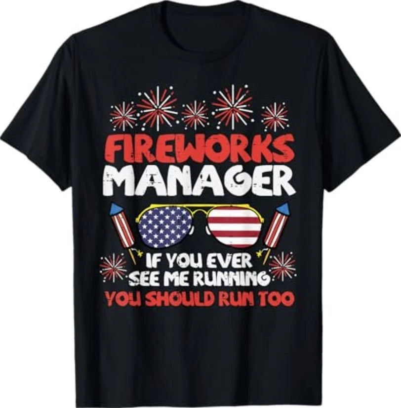 Fireworks Director Run Funny Fourth of July 4th Men Women T-Shirt