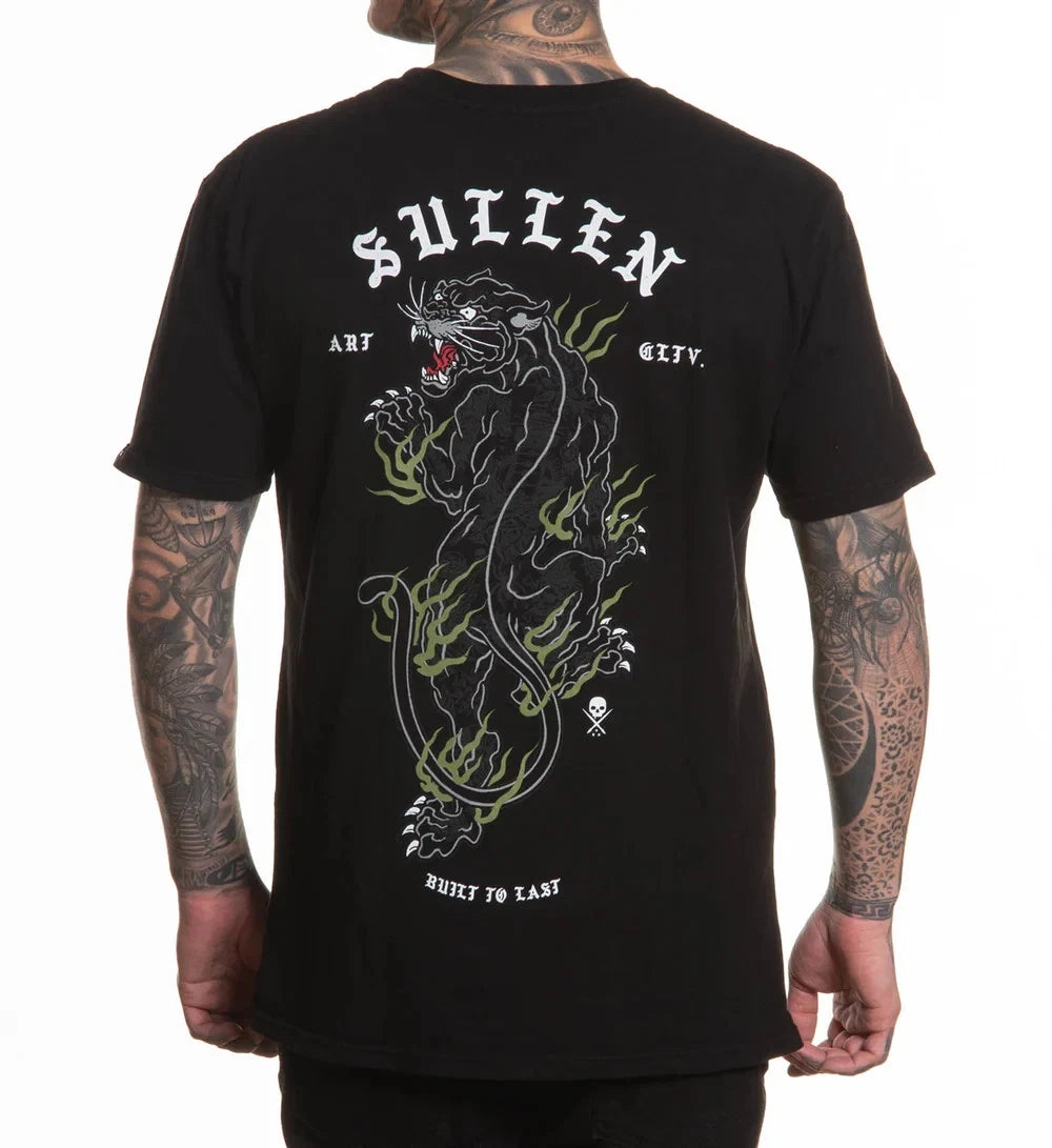 Sullen Art Collective True Artist Pin Up Tattoo Men's Premium Tee CRAWLN PANTHER