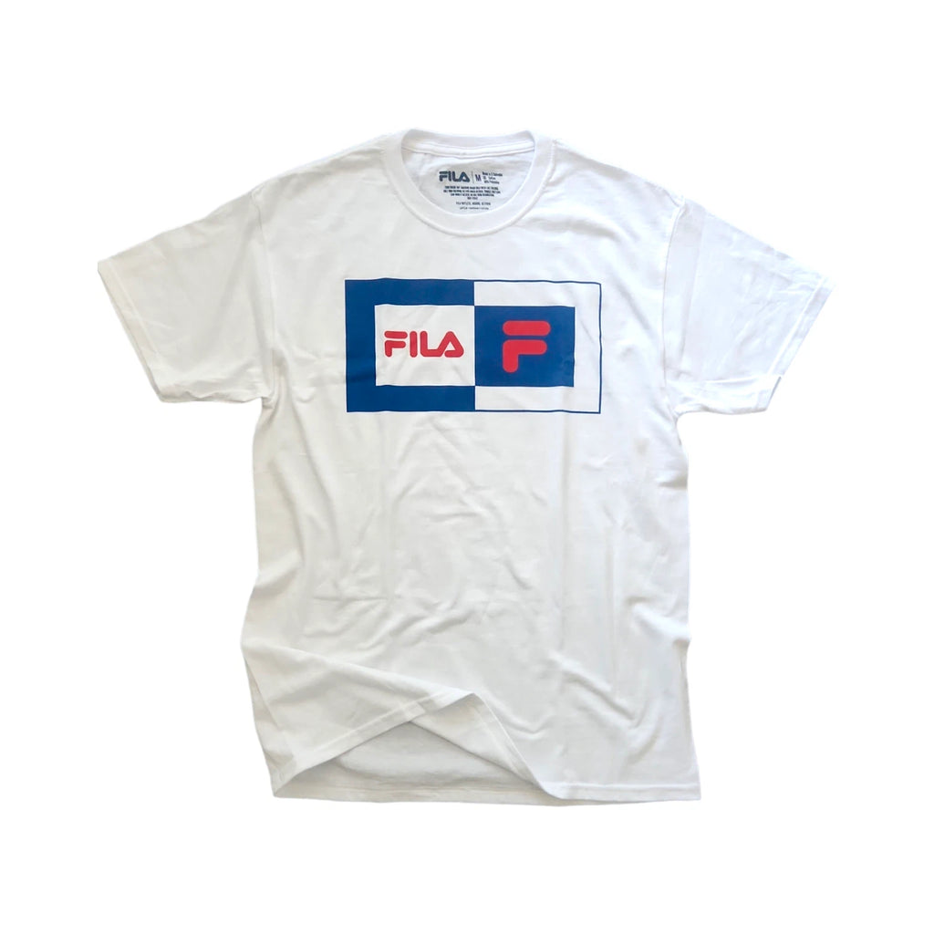 Men's FILA T Shirt Logo Athletic Apparel for Men/Unisex - White - 2X-Large - NEW