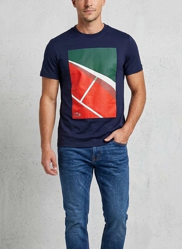 Lacoste Tshirt 🐊 Sport / Tennis Court / Ultra Dry T-Shirt / Navy Blue / 5-L