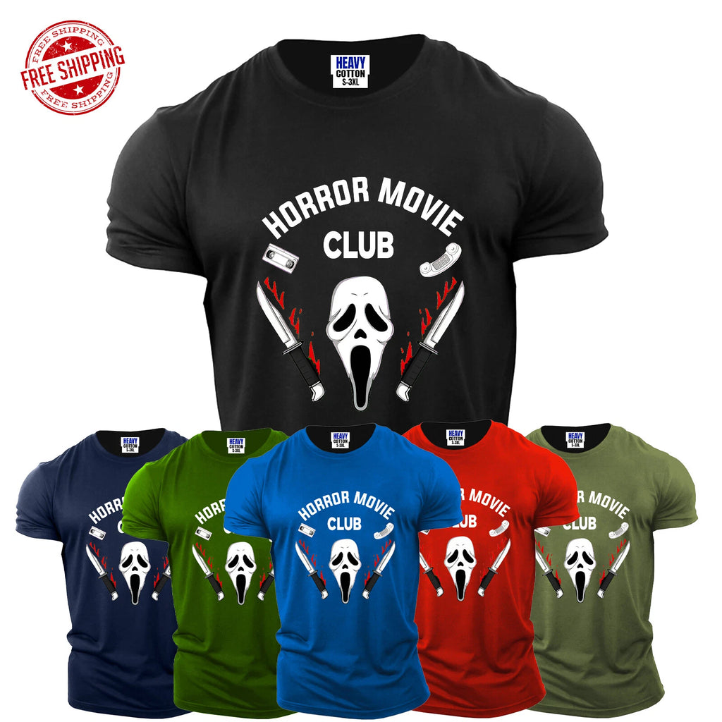 Horror Movie Club Funny Men's T-Shirt Sarcastic Halloween USA Cool New Gift Tee