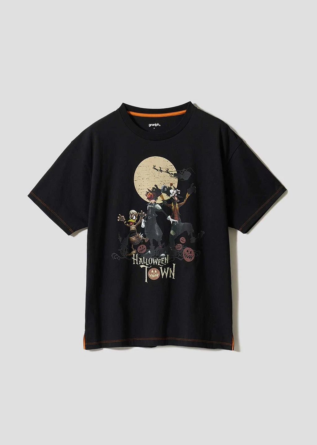 [Graniph]Kingdom Hearts Halloween Town | Big Silhouette T-Shirt Size SS~XL Black