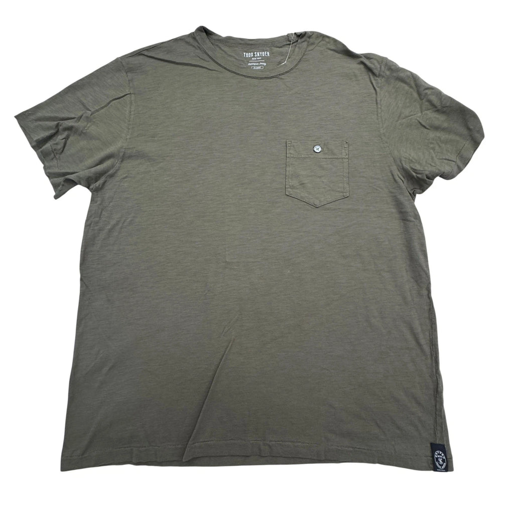 Todd Snyder Shirt Mens XL Olive Green Pocket Tee Homespun Jersey Made USA Casual
