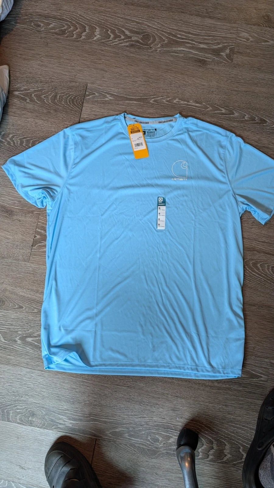 Carhartt Men's Force Sun Defender Short Sleeve Logo T-Shirt, XL, Blue