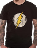 Official The Flash T Shirt Distressed Logo Black New Extra Large