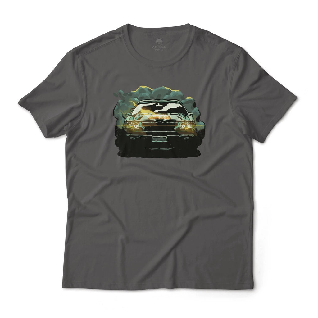 Dark Smokey Muscle Car Comic Aesthetic Style Graphic T-Shirt