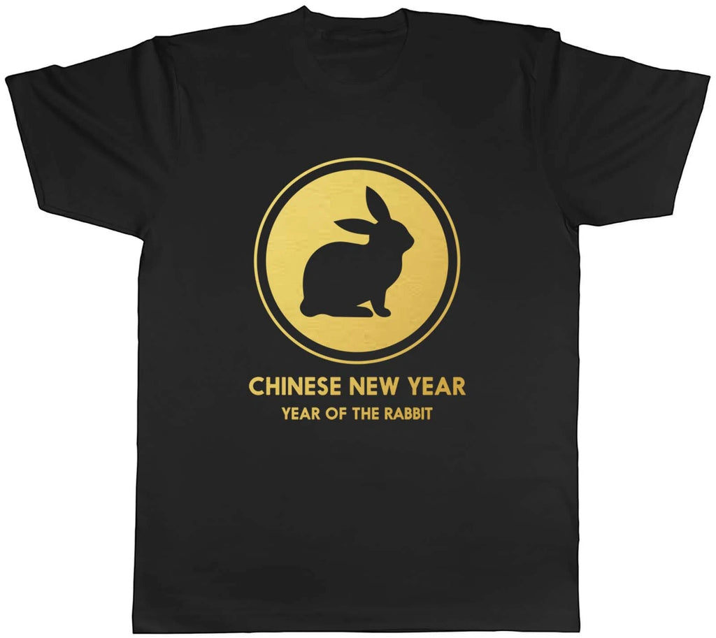 Mens T Shirt Chinese New Year Gold Rabbit Unisex Tee Gift