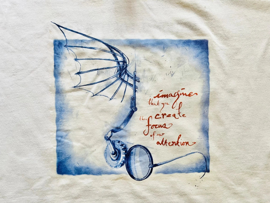 Unisex adult white crewneck t-shirt with graphic size large, new