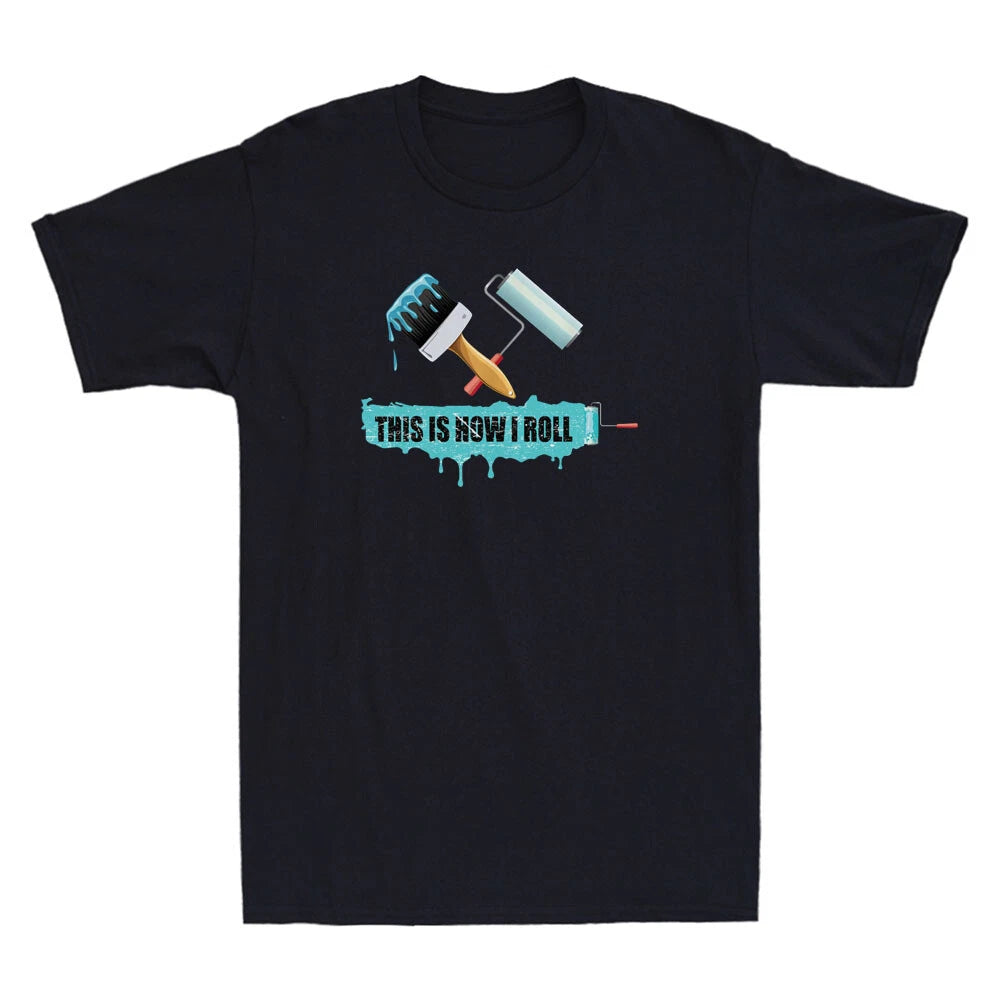 Paint Roller & Brush This is How I Roll Funny Painter Saying Retro Men's T-Shirt