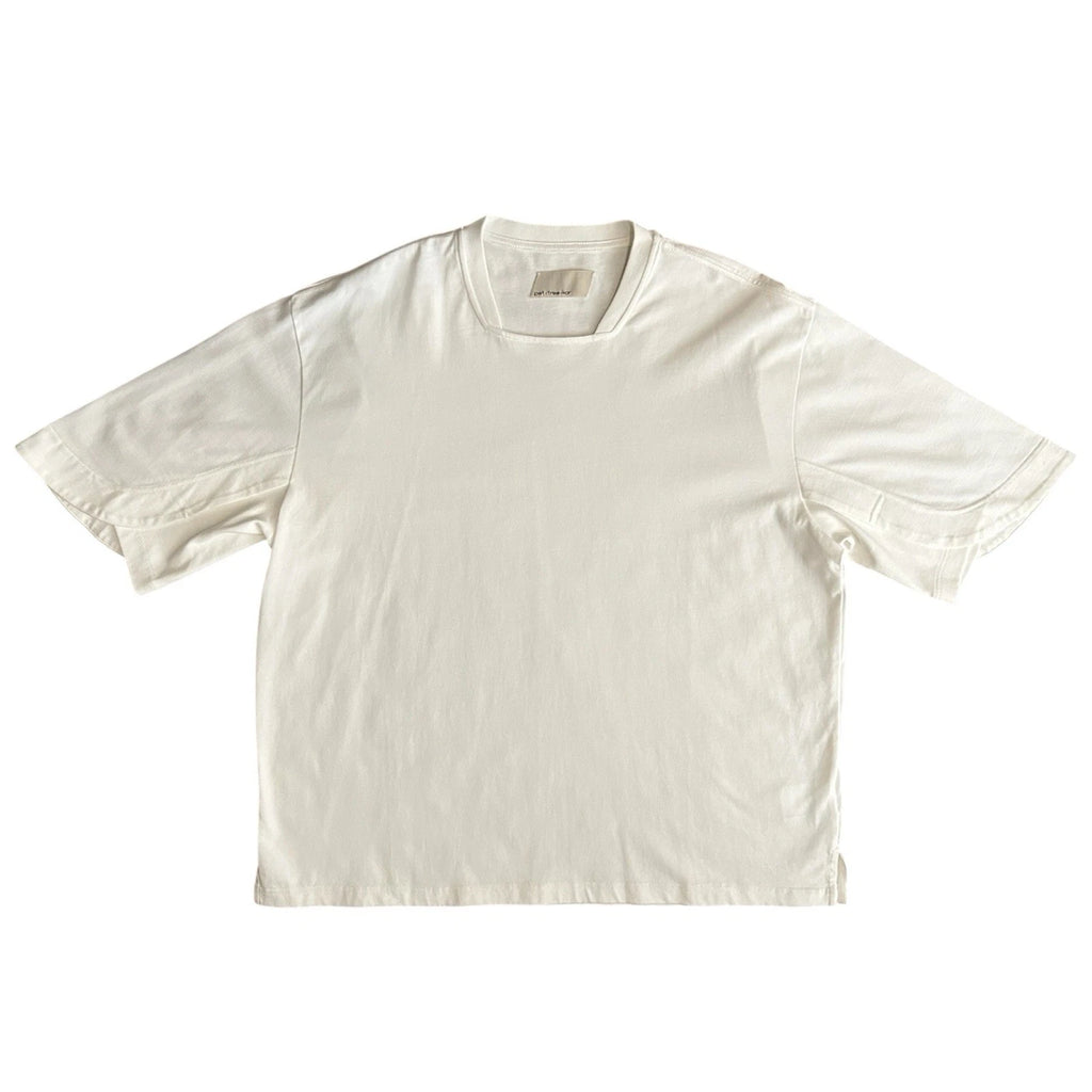 pet-tree-kor White Boxy Oversized Cotton T-Shirt Urban Modern Streetwear Sz 48/L