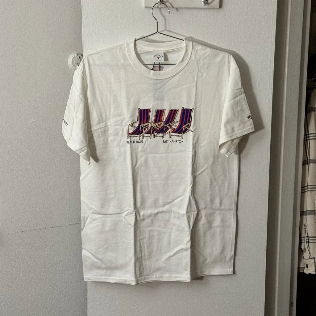 NOAH x Highsnobiety Beach Haus Chair Tee White Graphic Men's T-Shirt XL