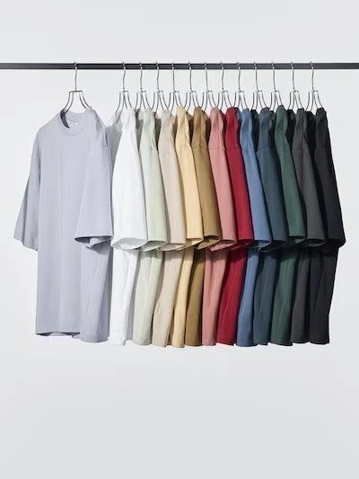 Uniqlo U AIRism Cotton Oversized T-Shirt Mock Neck Half Sleeve Japan New