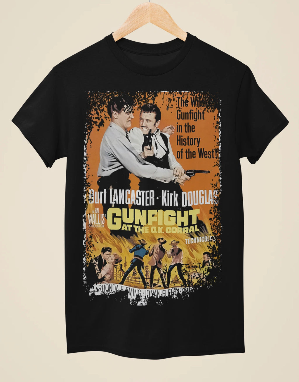 Gunfight at the O.K. Corral - Western Movie Poster inspired Unisex Black T-Shirt
