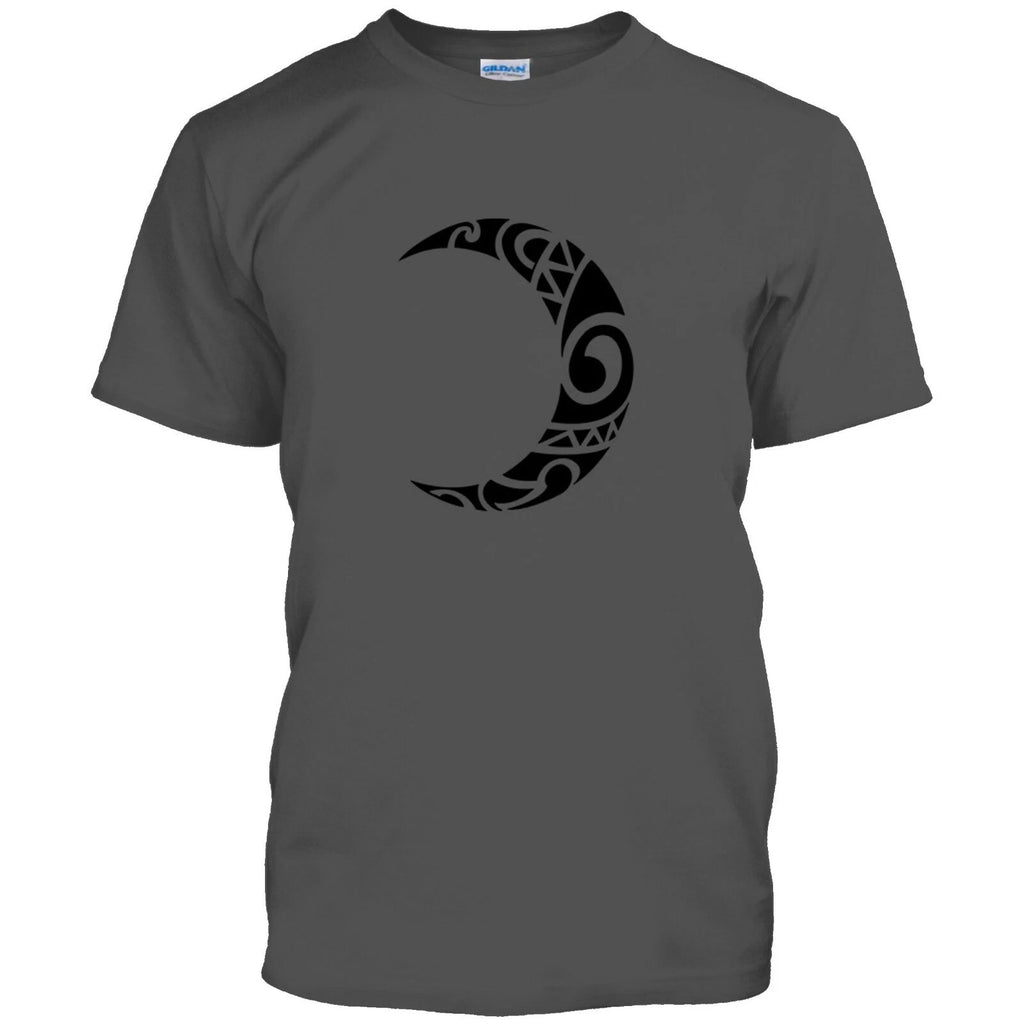 Mens Maori Moon Tribal Symbol T Shirt Tattoo Art