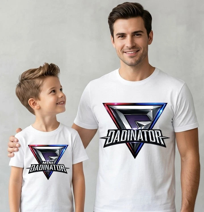 Fathers Day Dadinator Mini Dadinator Matching T Shirt Dad Son Family Gift Tee