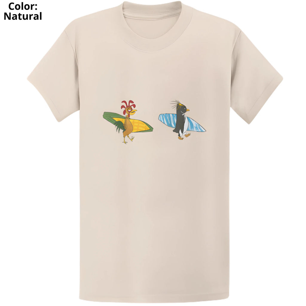 Gildan 5000 Cody Maverick Chicken Joe Surf's Up T-Shirt - Funny Movie Gift Tee