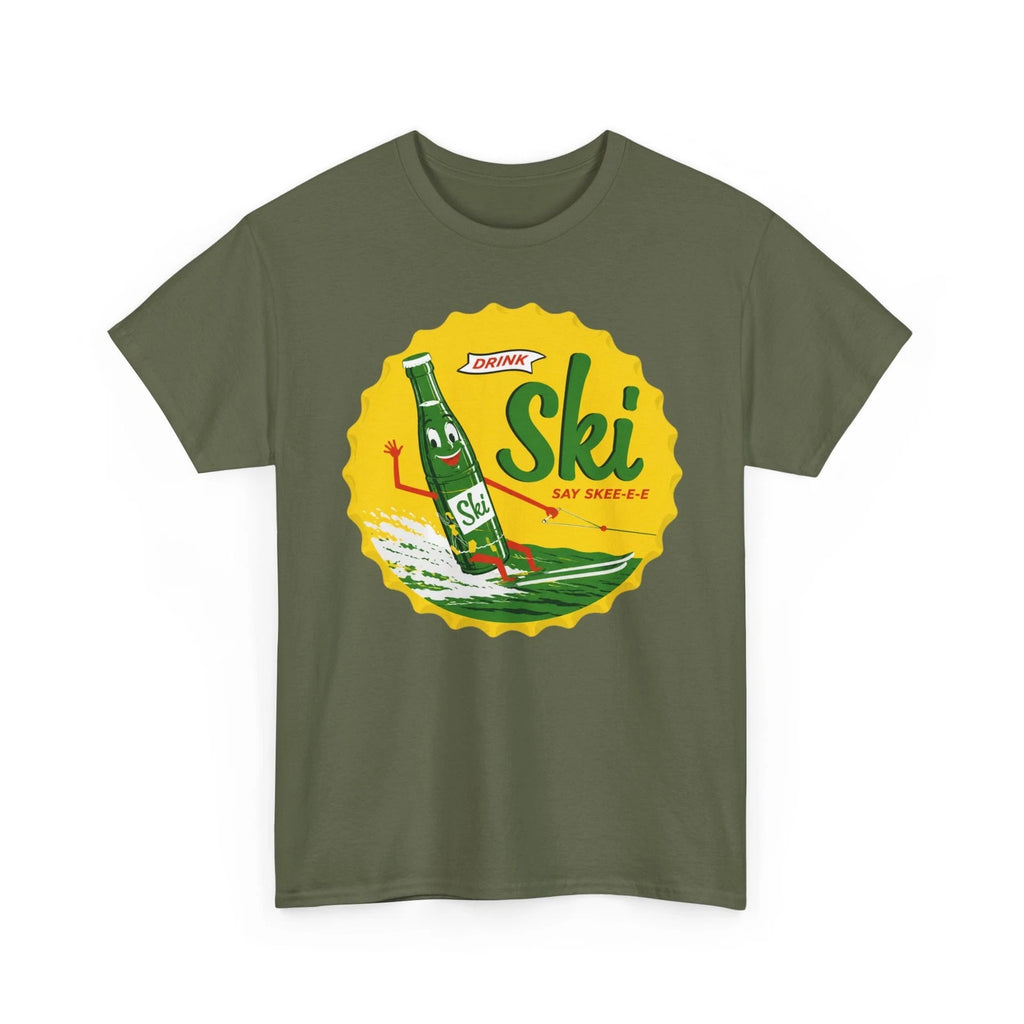 Drink Ski Say Skee-e-e Water Skiing Bottle Retro Soda Cap Pop Beverage T-Shirt