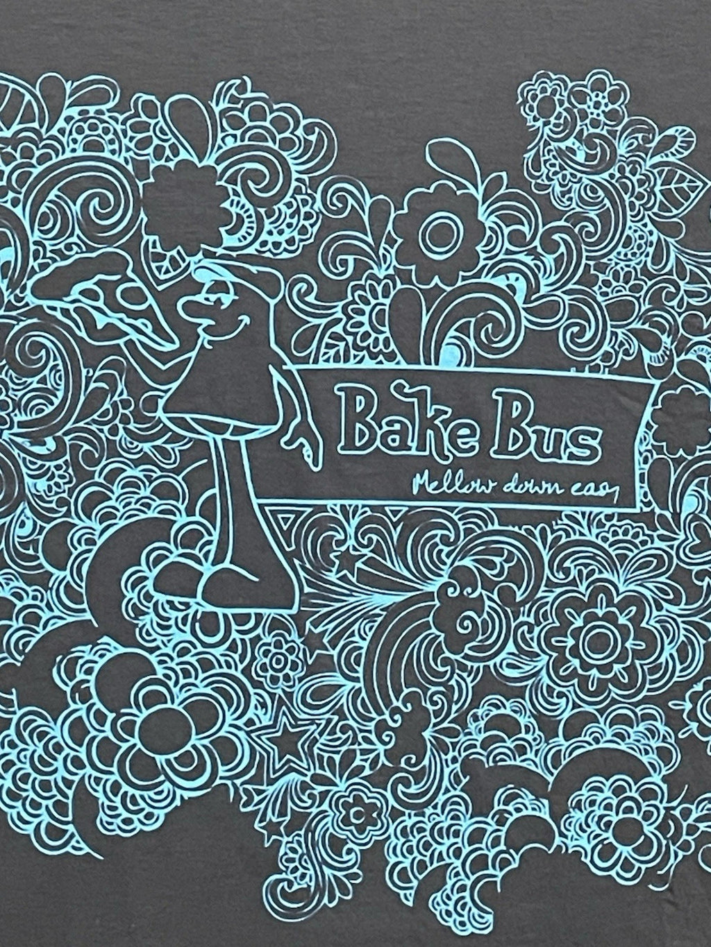 Mellow Mushroom Mellow Down Easy T-Shirt SMALL Baked Bake Bus New Gift